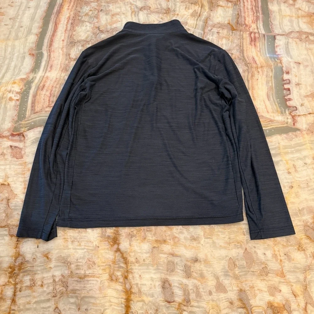 Nike Dri Fit Mens 1/4 Zip Pullover Black Long Sleeve Performance Sporty Logo M
